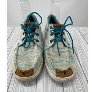 Twisted‎ X Hooey Loper Women's Sz 7M WHYC004 Turquoise Lace-Up Casual Shoes Cute